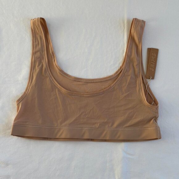 Skims Jelly Sheer Scoop Neck Bralette in Clay, Size Medium - Picture 5 of 6